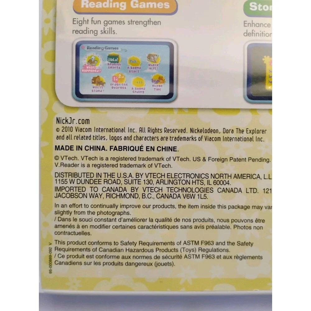 VTECH V.READER Interactive E-Reading System Game DORA and The 3 Little Pigs